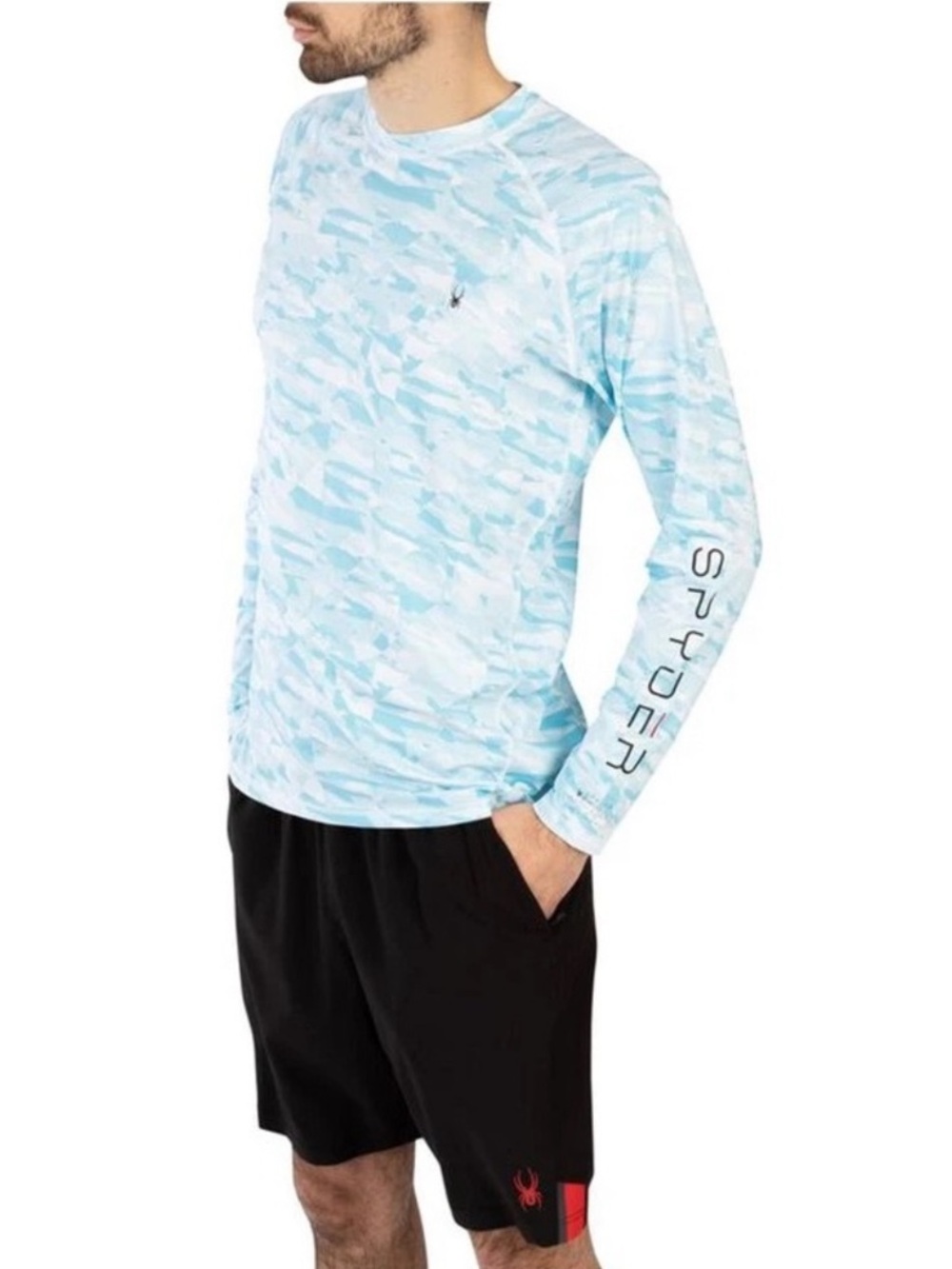Spyder TEAL Swim Long Sleeve Rash Guard